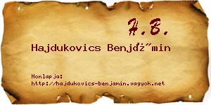 Hajdukovics Benjámin névjegykártya