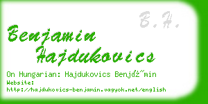 benjamin hajdukovics business card